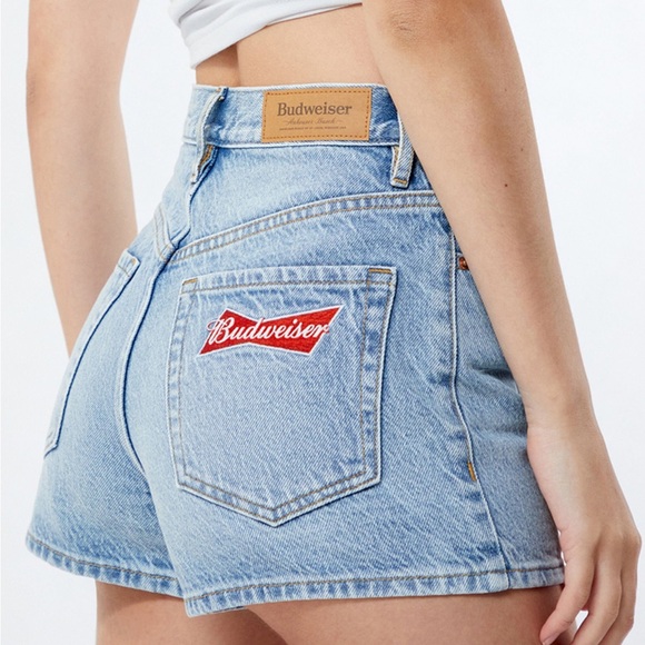 NWT!!! PacSun Light Blue Budweiser Denim Shorts!